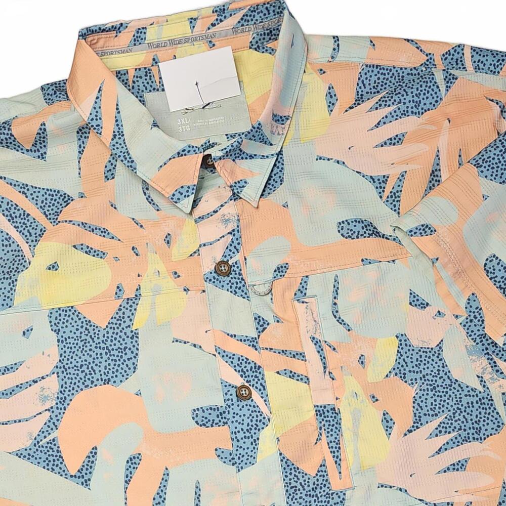 World Wide Sportsman Fishing Shirt 3XL Ripstop Recycled, Hidden Zip Pocket